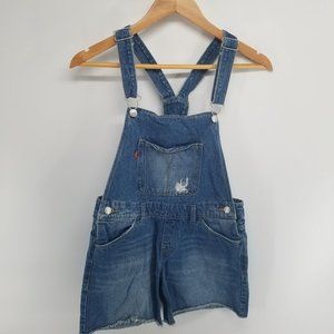 Levi girls blue jean bib overalls size 14R